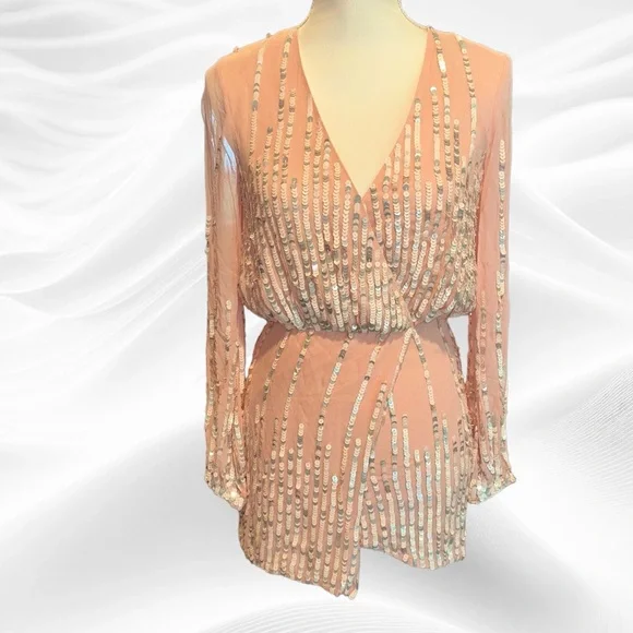 pink chanel mini dress Ieena for Mac Duggal - Pink Boucle Short Sleeve Mini Dress With Pockets